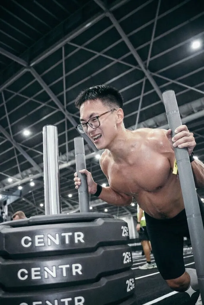 Suffering on the sled push